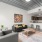 large living room with leather couch