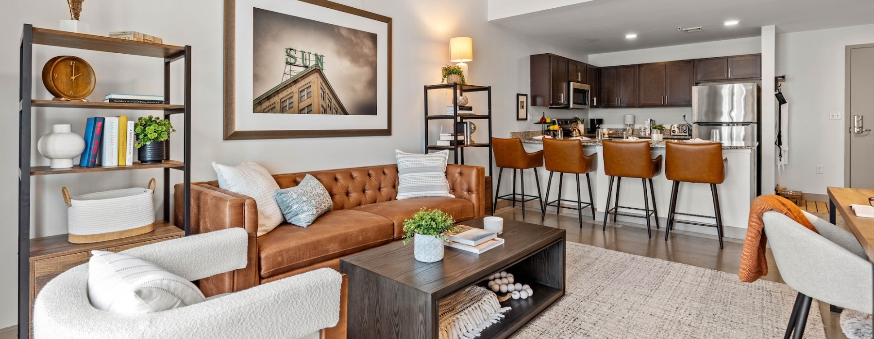 Open space living area with natural lighting